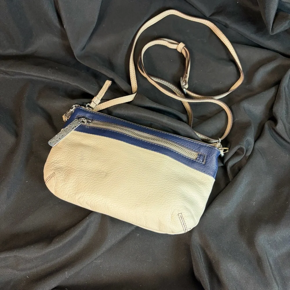 Brighton Crossbody Bag in Cream and Blue